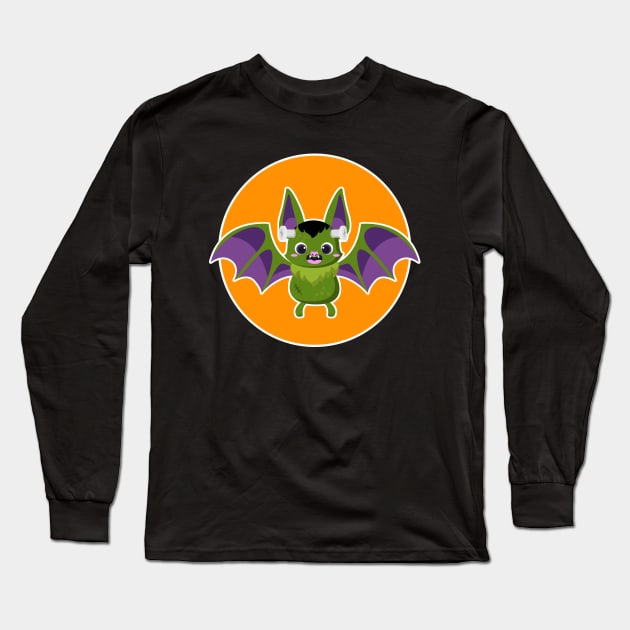 Cute Frankenstein Bat Long Sleeve T-Shirt by Just a Cute World